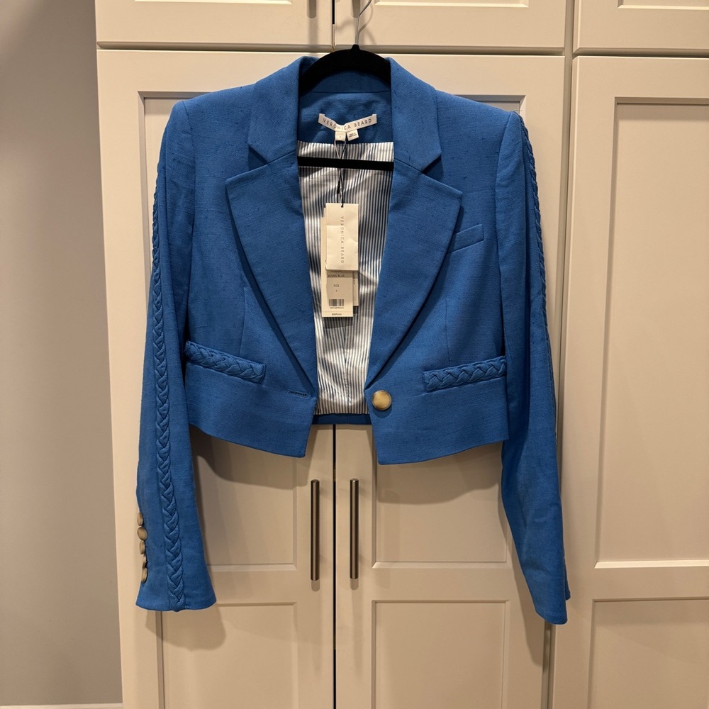 Veronica Beard Cropped Bright Blue Blazer